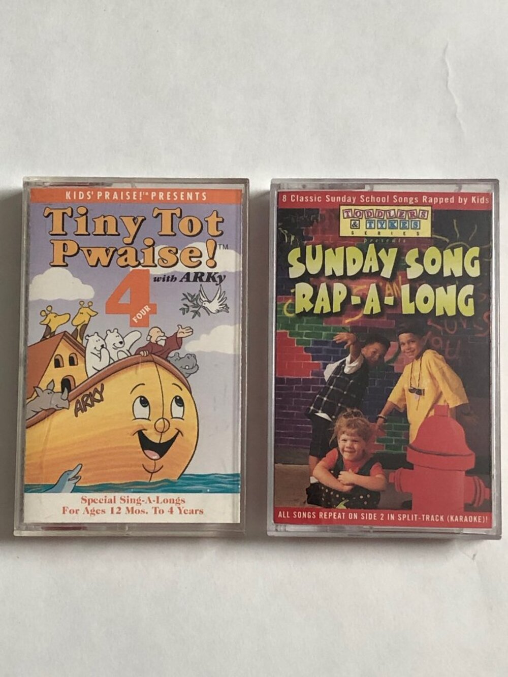 Tiny Tot Pwaise #4 & Sunday Song Rap-A-Long Cassette Lot of 2